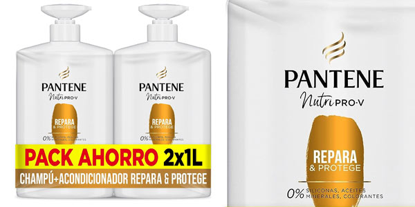 Chollo Pack x2 Champú + Acondicionador Pantene Pro-V Repara & Protege con Nutri-Plex de 1 litro por sólo 14,90€ (40% de descuento)