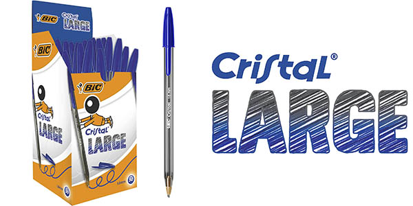 Chollo Caja x50 Bolígrafos BIC Cristal Large por sólo 10,27€ (-294%) ¡A 0,20€ cada uno!