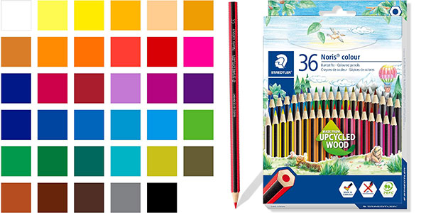 Chollo Caja de 36 lápices de colores Staedtler Noris Colour 185 por sólo 6,56€ (-46%)