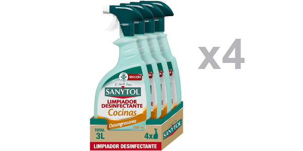 Chollo Pack x4 Limpiador Sanytol de 750 ml por sólo 9,92€ ¡2,48€ cada uno!