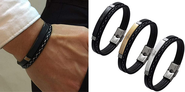 Chollo Pulsera Legado en cuero y acero para hombre por sólo 9,49€ con descuento directo