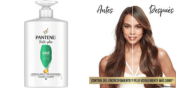 Chollo Champú Pantene Pro-V Nutri-Plex Suave y Liso de 1 litro por sólo 7,99€ con cupón descuento (-32%)