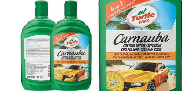 Chollo Cera líquida de carnauba Turtle Wax para coche de 500 ml por sólo 10,72€ (33% de descuento)