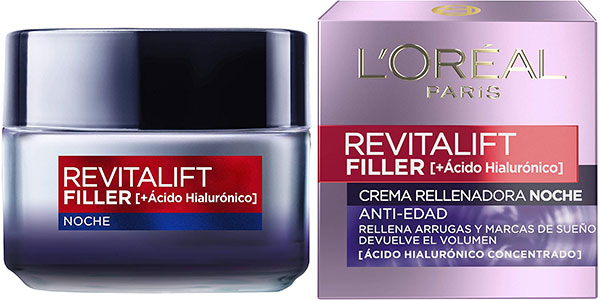 Chollo Crema de noche antiedad L’Oréal Revitalift Filler con ácido hialurónico de 50 ml por sólo 11,32€ (48% de descuento)