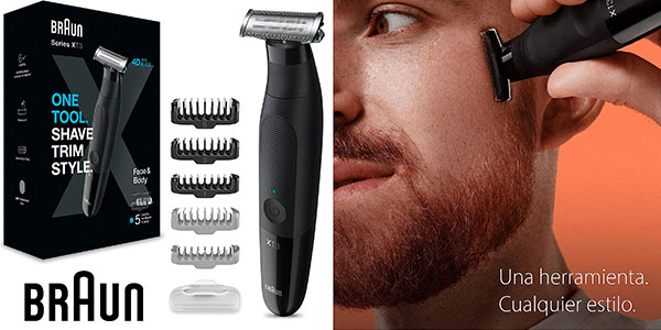 Chollo Recortadora de barba Braun Series XT3 con 5 peines por sólo 26,99€ (-46%)