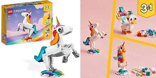 Chollo Set Unicornio Mágico 3 en 1 de LEGO Creator por sólo 7,99€ (-20%)