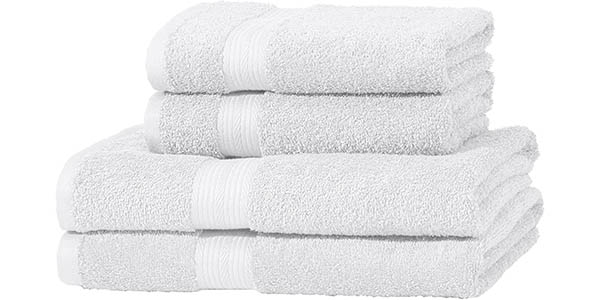 Chollo Pack de 4 toallas de algodón para baño Amazon Basics por sólo 17,06€ (-36%)