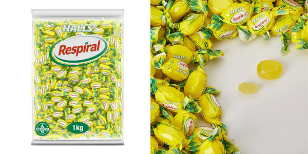 Chollo Bolsa de caramelos duros Halls Respiral Limón y Mentol de 1.000 g por sólo 6,99€ (-29%)