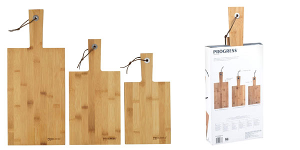 Chollo Juego de 3 tablas de cortar Progress de madera de bambú por sólo 13,99€ (-40%)