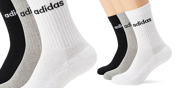 Chollo Pack x3 Pares de calcetines Adidas Cushioned Crew por sólo 10€ (46% de descuento)