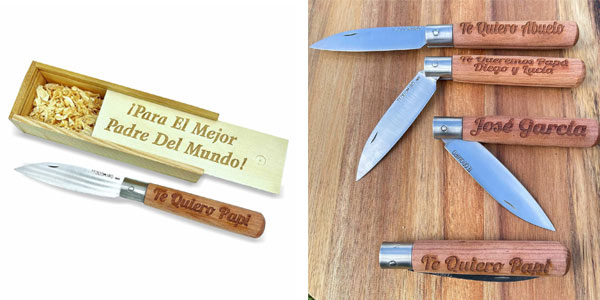 Chollo Navaja personalizada con estuche de madera perfecta como regalo por sólo 21,95€ (entrega a tiempo para Navidad)