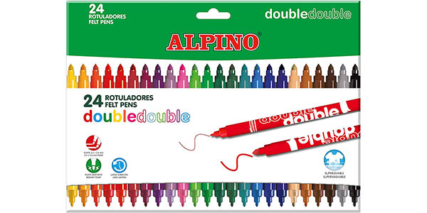 Chollo Caja de 24 rotuladores Alpino de doble punta por sólo 4,88€ (45% de descuento)