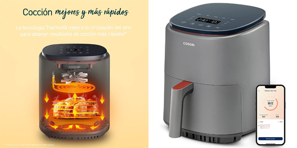 Chollo Freidora de aire caliente Cosori CAF-401S-Lite con app y recetas por sólo 89,99€ y envío gratis con cupón (-31%)