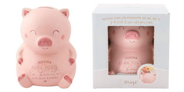 Chollo Hucha cerdito Mr. Wonderful “Para todo lo bonito que nos espera” por sólo 10,29€ (31% de descuento)