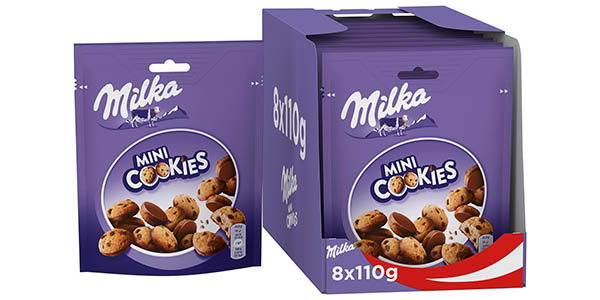 Chollo Pack x8 Paquetes de galletas Milka Mini Cookies por solo 10,99€ (-19%)