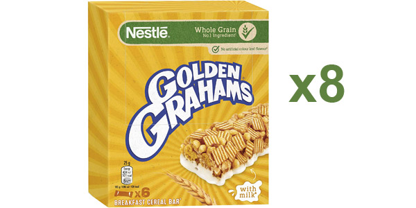 Chollo Pack x8 Paquetes de 6 barritas Nestlé Golden Grahams por sólo 19,99€ (20% de descuento)