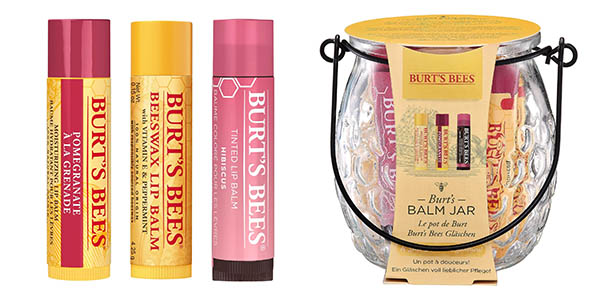 Chollo Set regalo Burt’s Bees con 3 bálsamos labiales en un tarro de cristal por solo 8,50€ (41% de descuento)