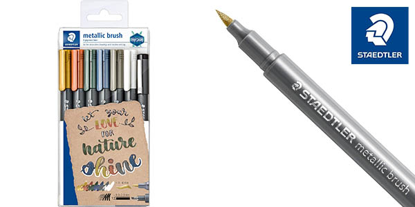 Chollo Pack Staedtler 8321 Tb7 con 5x rotuladores metálicos, 1x blanco y 1x Pigment Liner negro por sólo 7,78€ (-52%)