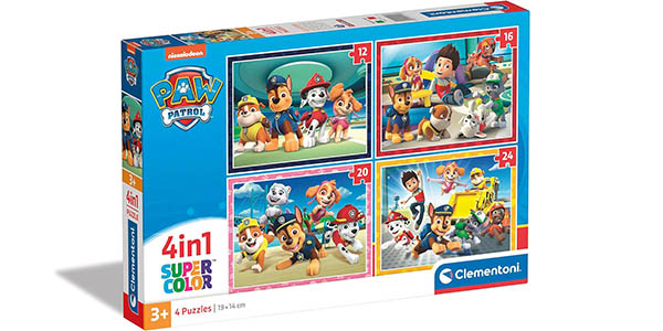 Chollo Set x4 Puzles infantiles de La Patrulla Canina de 12, 16, 20 y 24 piezas por sólo 5,99€ (40% de descuento)