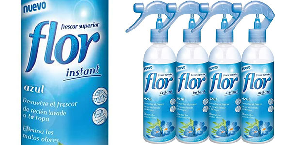 Chollo Pack x4 Perfumador Flor Instant Azul para la ropa de 345 ml por sólo 11,99€ (-30%) ¡2,99€ cada uno!