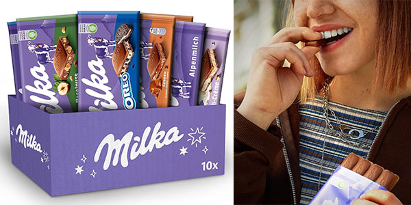 Chollo Caja de 10 tabletas surtidas de chocolate Milka por sólo 11,99€ (-39%)