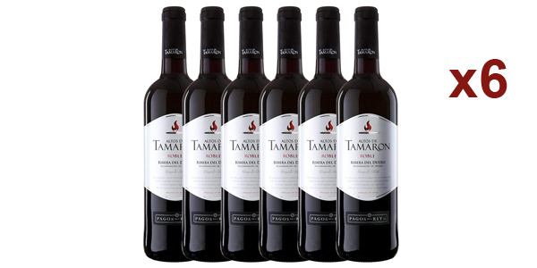 Chollo Pack x6 botellas vino tinto Altos de Tamaron Ribera del Duero Roble de 750 ml por sólo 25,50€ (23% de descuento)