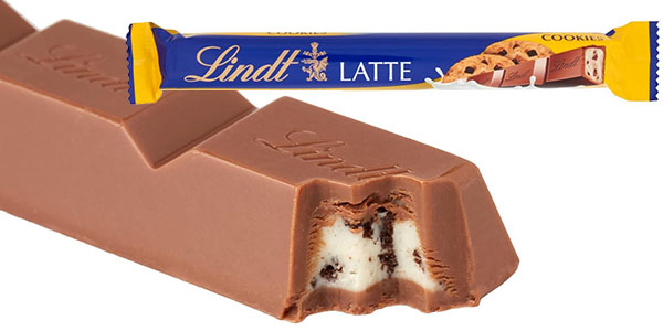 Chollo Pack de 24 barritas de chocolate con leche y galleta Lindt Latte Cookies por sólo 6,51€ ¡0,27€ la unidad!