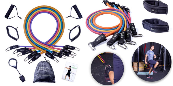 Chollo Set de 5 bandas de fuerza elásticas para fitness por sólo 15,75€ con cupón descuento (-50%)