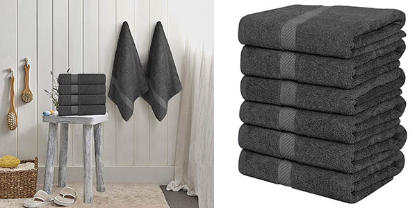 Chollo Juego de 6 toallas Utopia Towels para el baño o para ir al gimnasio por sólo 29,74€ con envío gratis (-27%)