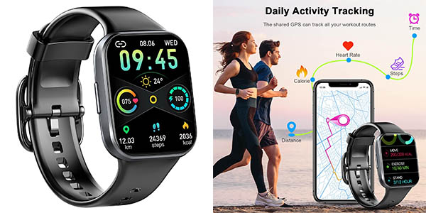 Chollo Smartwatch Uaue unisex con pulsómetro y 25 modos deportivos por solo 23,99€ ¡70% de descuento!