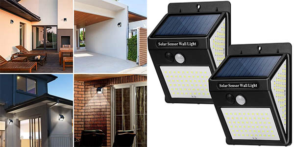 Chollo Pack 2x Foco LED solar Blewandy para exterior con sensor de movimiento por sólo 15,99€ con cupón descuento (-20%)