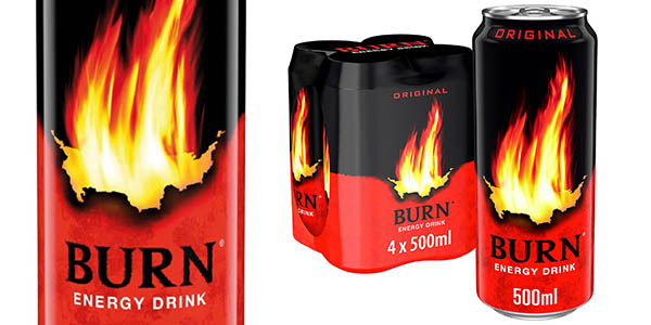 Chollo Pack de 4 latas Burn Energy Original de 500 ml por solo 3,44€ con cupón descuento (-22%)