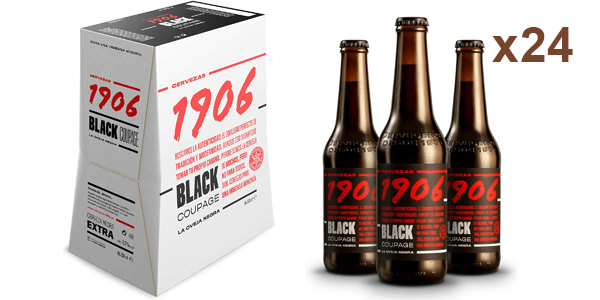 Chollo Pack x24 Cervezas 1906 Black Coupage de 330 ml por sólo 21,62€ con descuento automático (-21%) A 0,90€ la unidad)