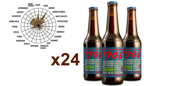 Chollo Pack x24 Cerveza 1906 Galician Irish Red Ale de 33 cl por sólo 21,22€ con cupón descuento (-30%) ¡0,88€ la unidad!