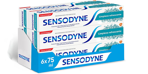 Chollo Pack x6 Dentífrico Sensodyne Limpieza Refrescante de 75 ml por sólo 15,60€ (-32%)