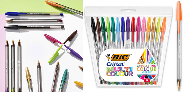 Chollo Pack Bic Cristal Multicolour con 15 bolígrafos por sólo 5,14€ (-39%)