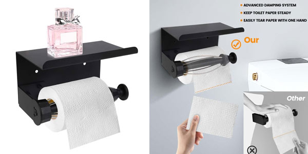 Chollo Portarrollos para papel higiénico Bugucat con soporte por solo 9,49€ con cupón descuento (-50%)