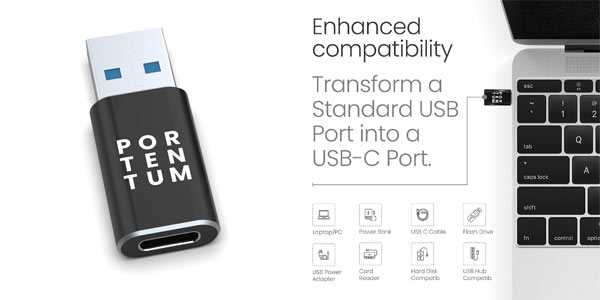 Chollo Adaptador USB-C a USB 3.0 (3.1) Portentum por sólo 3,79€ (-52%)