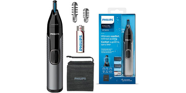 Chollo Recortador de vello Philips Nose Trimmer Series 3000 (NT3650/16) para nariz y orejas por sólo 9,83€ (-45%)