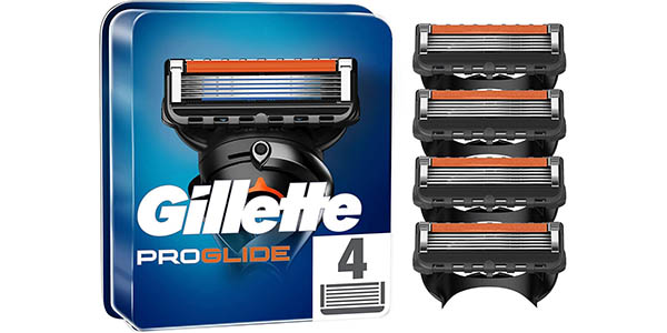 Chollo Pack Gillette ProGlide con 4 cuchillas por solo 14,63€ con cupón descuento ¡Solo 3,66€ cada recambio!