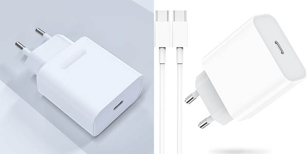 Chollo Cargador USB-C de carga rápida de 25 W + cable USB-C de 2 metros por sólo 4,99€ (-75%)