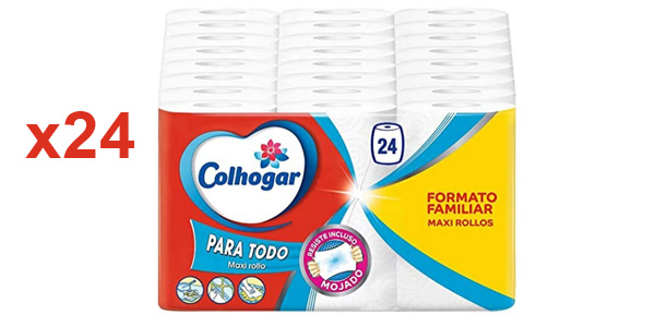 Chollo Pack x24 Rollos de papel de cocina Colhogar Mega XXL por sólo 26,37€ con cupón descuento (-34%) ¡A 1,10€ el rollo!