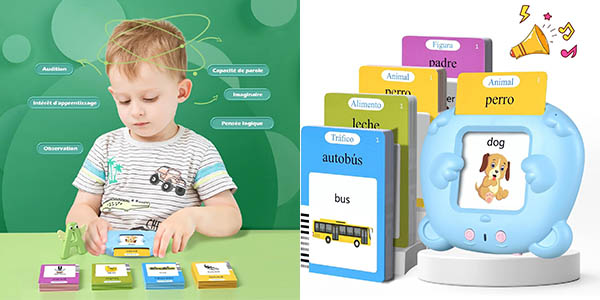 Chollo Juguete educativo Montessori con 112 tarjetas flash didácticas y 224 palabras en inglés por sólo 11,99€ con descuento automático (-50%)