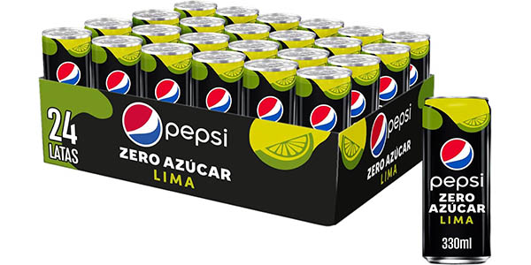 Chollo Pack 24x Pepsi Max Lima Zero azúcar de 33 cl por sólo 12,44€ (-31%) ¡Sólo 0,52€ cada bote!