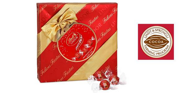 Chollo Caja regalo de bombones de chocolate con leche Lindt Lindor de 287 g (aprox. 22-23 unidades) por sólo 9,32€ (-22%)