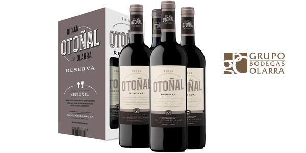 Chollo Pack x4 Vino Tinto Otoñal Reserva DO.Ca Rioja de 750 ml por sólo 17,50€ ¡Sólo 4,37€ cada una!