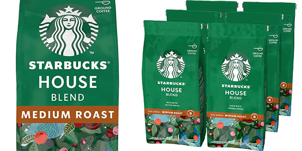 Chollo Pack x6 Café molido Starbucks House Blend de 200 g por sólo 22,08€ (-18%) ¡3,68€ c/u!