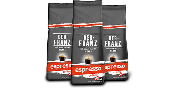 Chollo Pack 3x paquetes de café en grano Der-Franz Espresso de 500 gramos por sólo 12,68€ con cupón descuento (-30%)