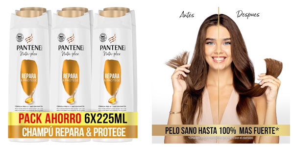 Chollo Pack x6 Pantene Champú Repara & Protege Nutri Pro-V de 225 ml 13,98€ (-15%)