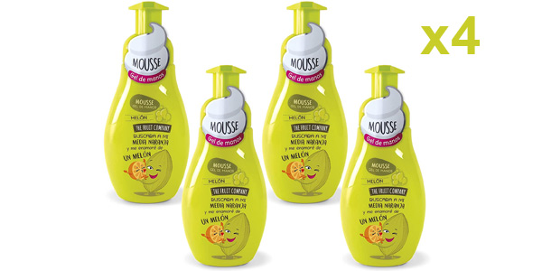 Chollo Pack x4 Mousse Jabón de manos en espuma The Fruit Company aroma melón de 250 ml por sólo 7,96€ (33% de descuento)